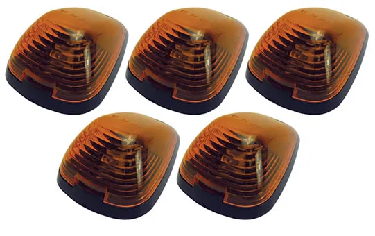 20-236 – PACER PERF Roof Marker Light, Direct-Fit OEM Style Amber Lens LED Bulb Clear Bulb 5 Light Set With Wiring Ha...